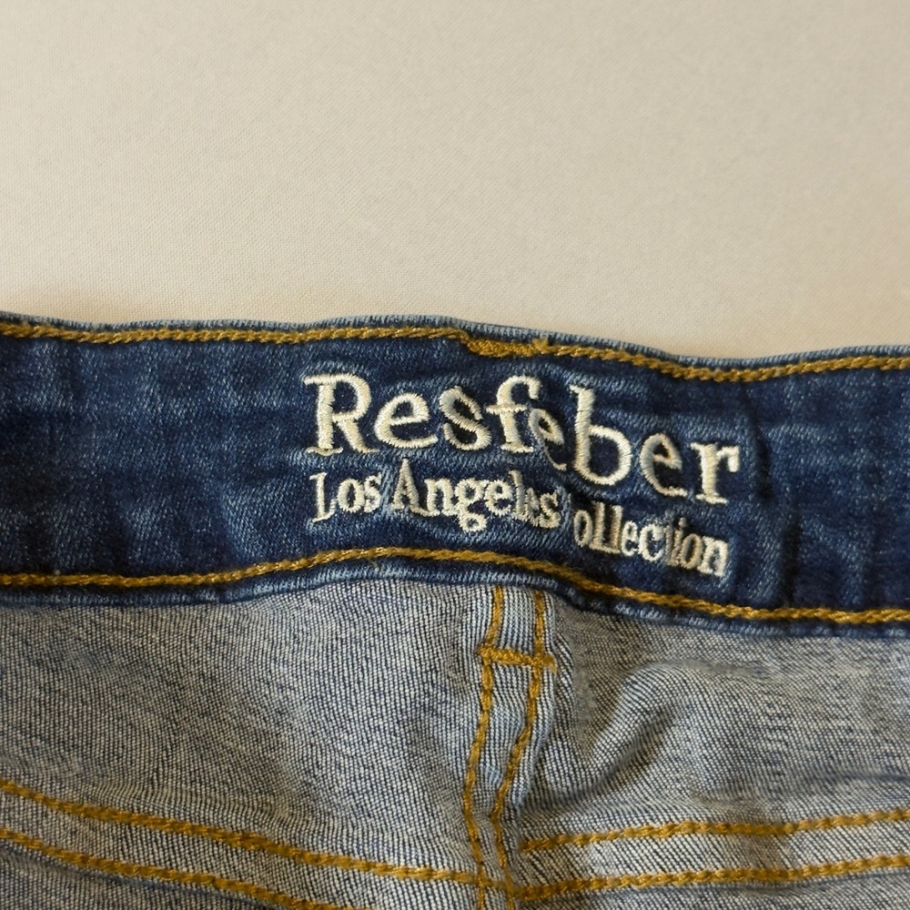 Resfeber Los Angeles Distressed Skinny Jeans Medium Wash Frayed Hem Womens - Picture 8 of 13